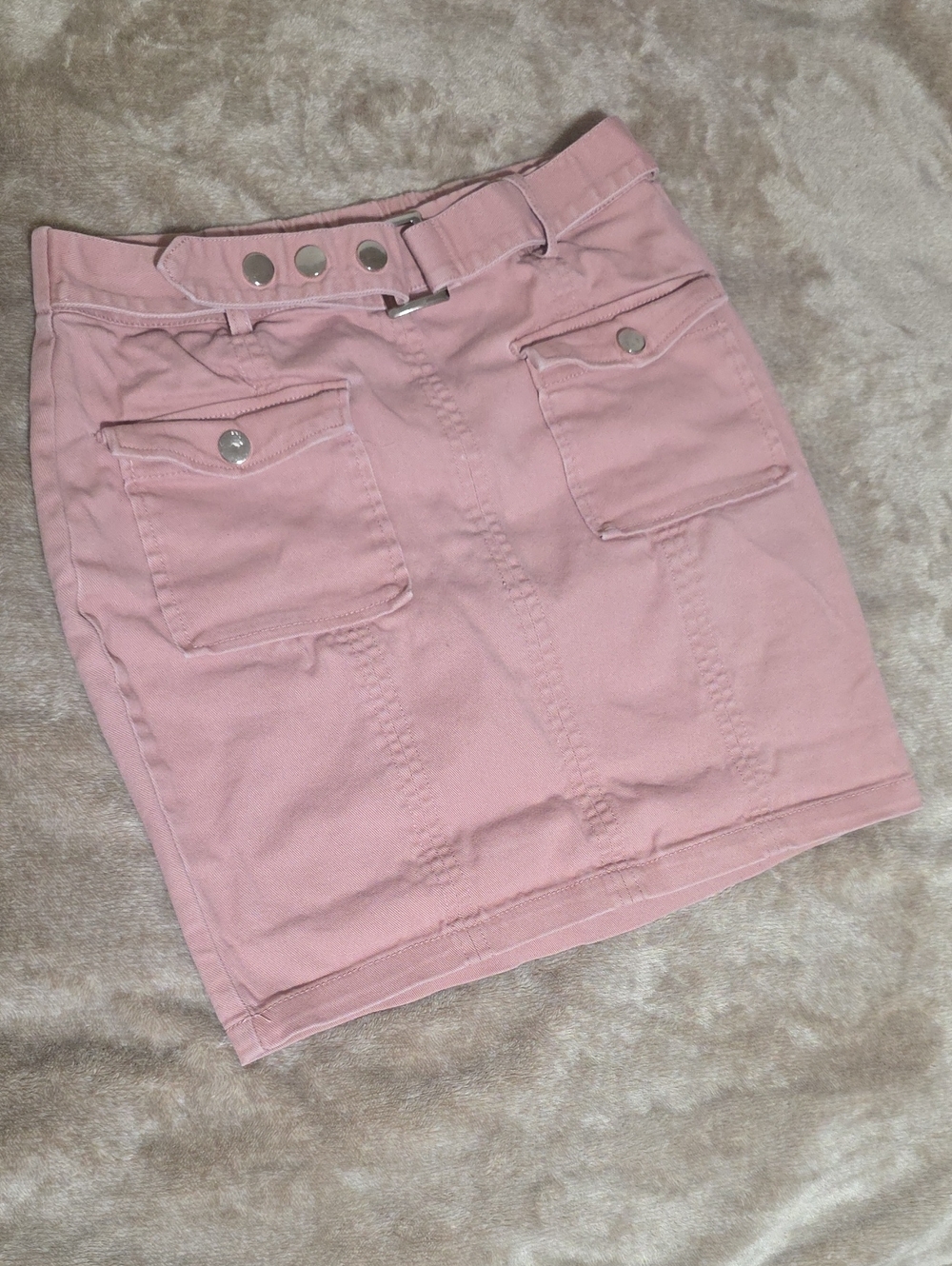 Classic Pink Denim Pocket Skirt